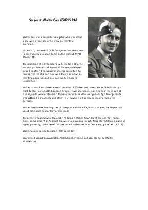 A preview of a PDF biography for Carr, Walter